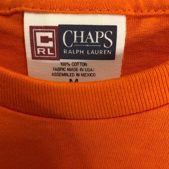 Vintage 90s Chaps Ralph Lauren orange T-shirt size medium - Picture 2 of 2